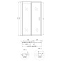 Душові двері в нішу Qtap Taurus CRM201-11.C6 97-108x200 см, скло Clear 6 мм, покриття CalcLess