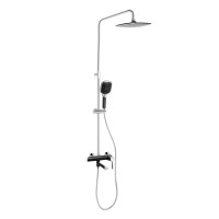 Душова система універсальна Qtap Grand на три споживачі (з виливом) QTGRABCR1004 Chrome/Black