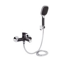 Змішувач для ванни Qtap Grand (з душовим гарнітуром) QTGRABCR006 Chrome/Black
