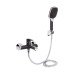 Смеситель для ванны Qtap Grand (c душевым гарнитуром) QTGRABCR006 Chrome/Black