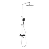 Душова система універсальна Qtap Grand на три споживачі (з виливом) QTGRABCR1004 Chrome/Black