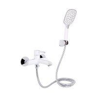 Смеситель для ванны Qtap Grand (c душевым гарнитуром) QTGRAWCR006 Chrome/White
