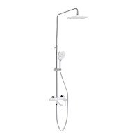 Душова система універсальна Qtap Grand на три споживачі (з виливом) QTGRAWCR1004 Chrome/White