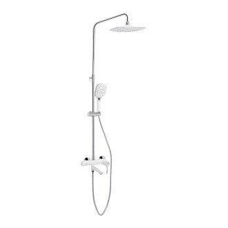 Душова система універсальна Qtap Grand на три споживачі (з виливом) QTGRAWCR1004 Chrome/White